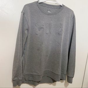 FILA GRAY LONGSLEEVE TOP WITH SUBTLE FILA LOGO PRINT SIZE XL